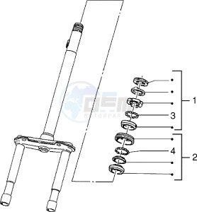 Zip 50 RST freno a disco drawing Steering bearing ball tracks