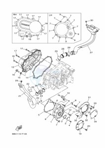 YFM450FWB KODIAK 450 (BJ5D) drawing CRANKCASE COVER 1