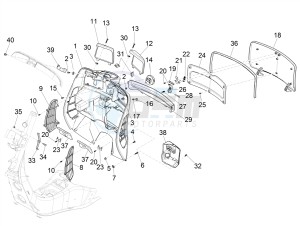 GTS 125 4T E4 ABS (EMEA) drawing Front glove-box - Knee-guard panel