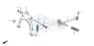 SH50 SCOOPY drawing MAIN STAND/ KICK STARTER ARM