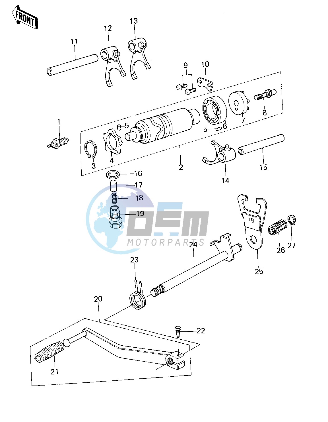 GEAR CHANGE MECHANISM -- 78-79 KL250-A1_A1A_A2- -