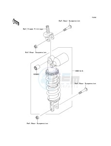 ZX 1000 E [NINJA ZX-10R] (E8F-E9FA) 0E9FA drawing SHOCK ABSORBER-- S- -