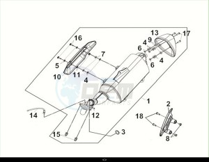 MAXSYM 400I (LZ40W1Z1-EU) (M2) drawing EXH. MUFFLER