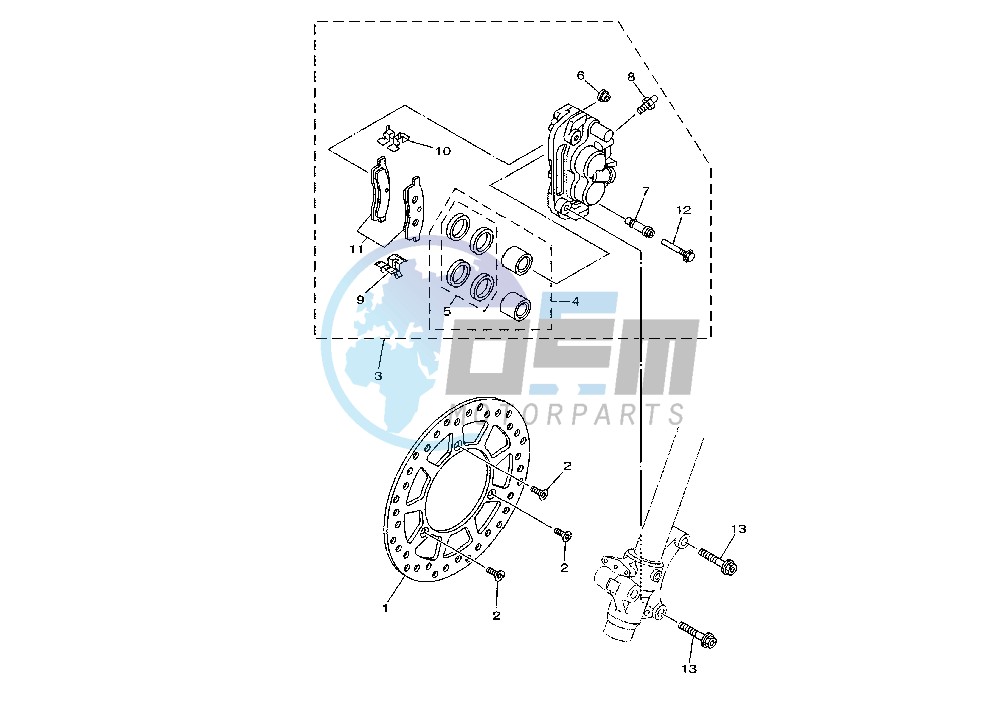 FRONT BRAKE CALIPER MY02-03