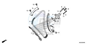 CBR500RAD CBR500R ABS UK - (E) drawing CAM CHAIN/TENSIONER