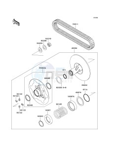 KVF650 D [BRUTE FORCE 650 4X4] (D1) D1 drawing DRIVEN CONVERTER_DRIVE BELT