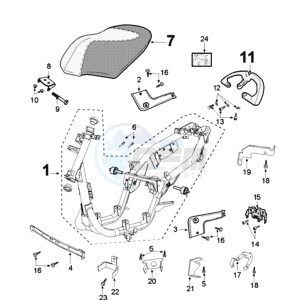 VIVA 3 L 50 4T A drawing FRAME AND SADDLE