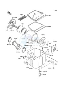 KLF250 KLF250-A3 EU GB drawing Air Cleaner