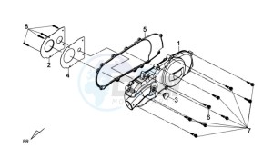 GTS 125 EFI drawing CRANKCASE COVER LEFT