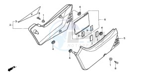 NX125 drawing SIDE COVER