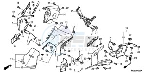 VFR1200FDD VFR1200F Dual Clutch UK - (E) drawing UPPER COWL