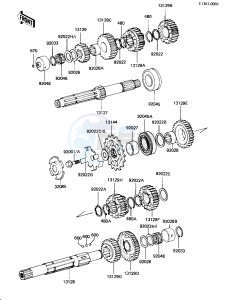 KZ 1100 B [GPZ) (B1-B2) [GPZ) drawing TRANSMISSION