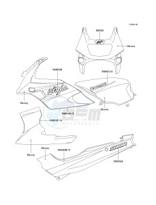 EX 500 D [NINJA 500R] (D6-D9) [NINJA 500R] drawing DECALS-- EBONY- --- EX500-D7- --- CN- -