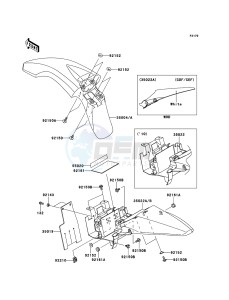 KLX110 KLX110CDF EU drawing Fenders