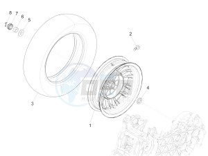 Sprint 125 4T 3V ie (APAC) (CAPH, EX, RK, TW, VT) drawing Rear wheel