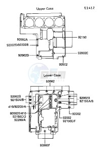 ZG 1000 A [CONCOURS] (A4-A6 A4 ONLY CAN) [CONCOURS] drawing CRANKCASE BOLT PATTERN