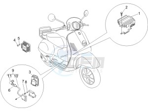 LXV 50 2T CH drawing Voltage Regulators -ECU - H.T. Coil