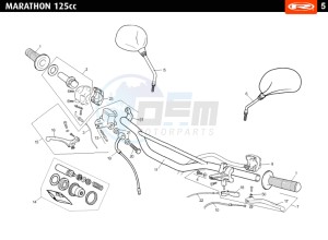 MARATHON-125-RED drawing HANDLEBAR - CONTROLS