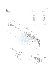 KAF 620 K [MULE 3010 TRANS4X4 HARDWOODS GREEN HD] (K6F-K8F) K7F drawing IGNITION SWITCH