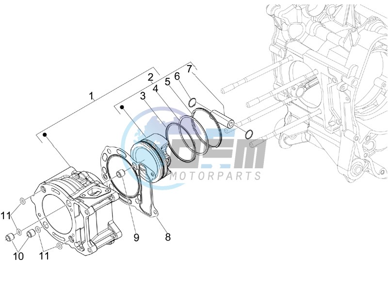 Cylinder - piston - wrist pin unit