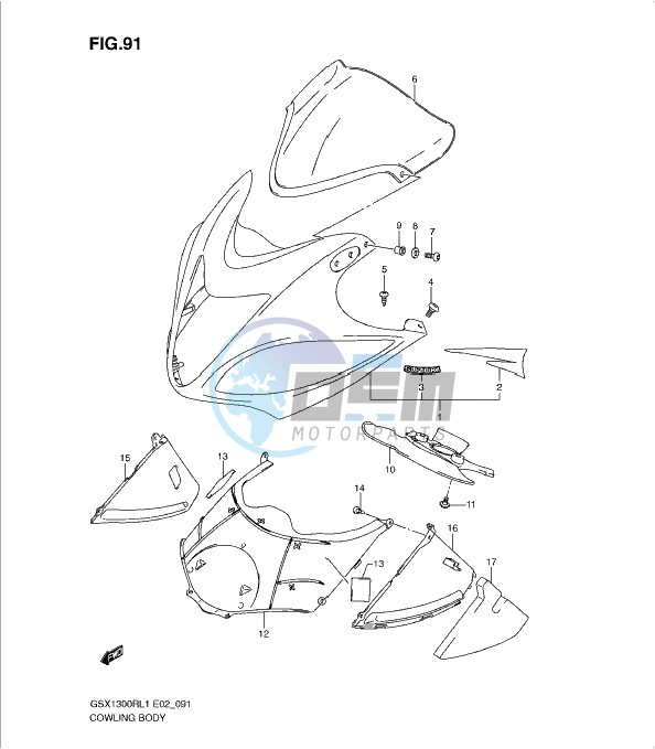 COWLING BODY (GSX1300RL1 E14)