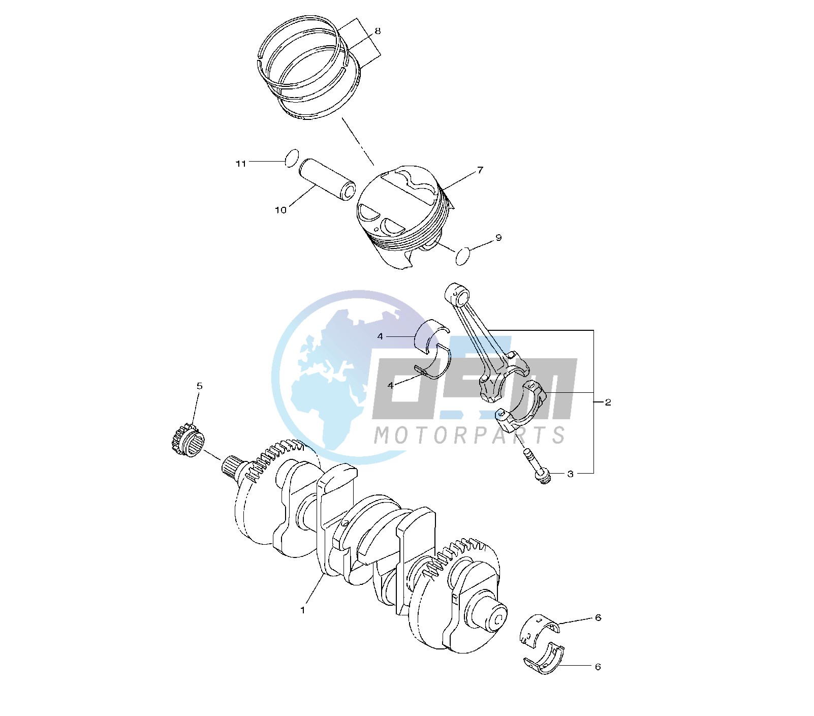 CRANKSHAFT AND PISTON