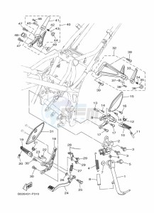 YZF320-A YZF-R3 (B7P6) drawing STAND & FOOTREST