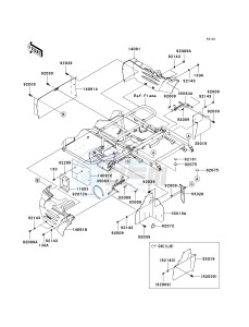 KAF 400 C [MULE 610 4X4 HARDWOODS GREEN HD] (C6F-C9F) C7F drawing FRAME FITTINGS-- REAR- -