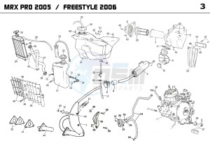 MRX FREESTYLE 50 drawing EXHAUST,RADIATOR,TANK, AIRFILTER