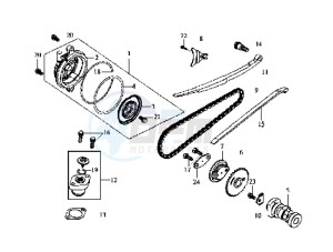 GTS 125 EURO 3 drawing CYLINDER HEAD COVER / CAMSHAFT CHAIN