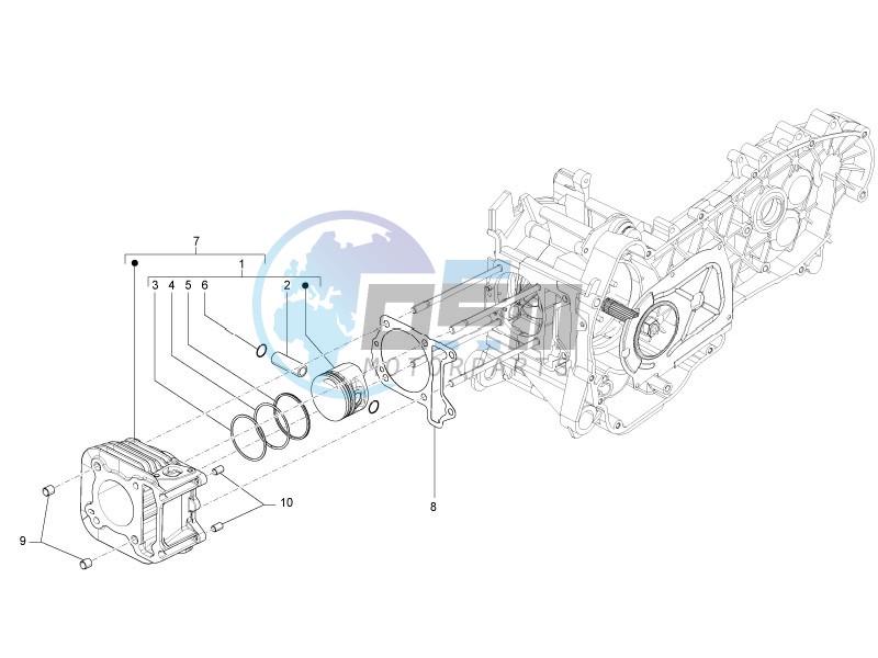 Cylinder - piston - wrist pin unit