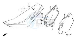 CR80R drawing SEAT/SIDE COVER