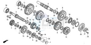 XR650R drawing TRANSMISSION