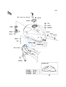 Z750S ZR750-K1H FR GB XX (EU ME A(FRICA) drawing Fuel Tank