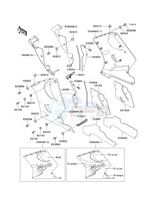 ZX 1100 D [NINJA ZX-11] (D1-D3) [NINJA ZX-11] drawing COWLING LOWERS -- ZX1100-D1- -