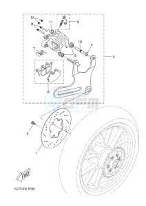 MT125 MT-125 (5D7C) drawing REAR BRAKE CALIPER