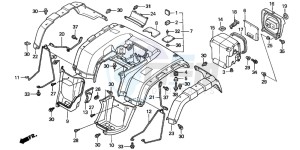 TRX350FM RANCHER 4X4 drawing REAR FENDER (TRX350TM/FM)