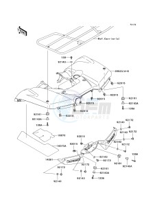 KVF 650 F [BRUTE FORCE 650 4X4I] (F6F-F9F ) F8F drawing REAR FENDER-- S- --- F6F_F7F_F8F- -