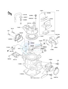 KX 85 A [KX85 MONSTER ENERGY] (A6F - A9FA) A9F drawing CYLINDER HEAD_CYLINDER