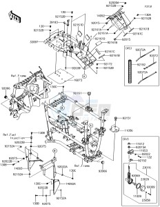 BRUTE FORCE 750 4x4i EPS KVF750HFF EU drawing Frame Fittings