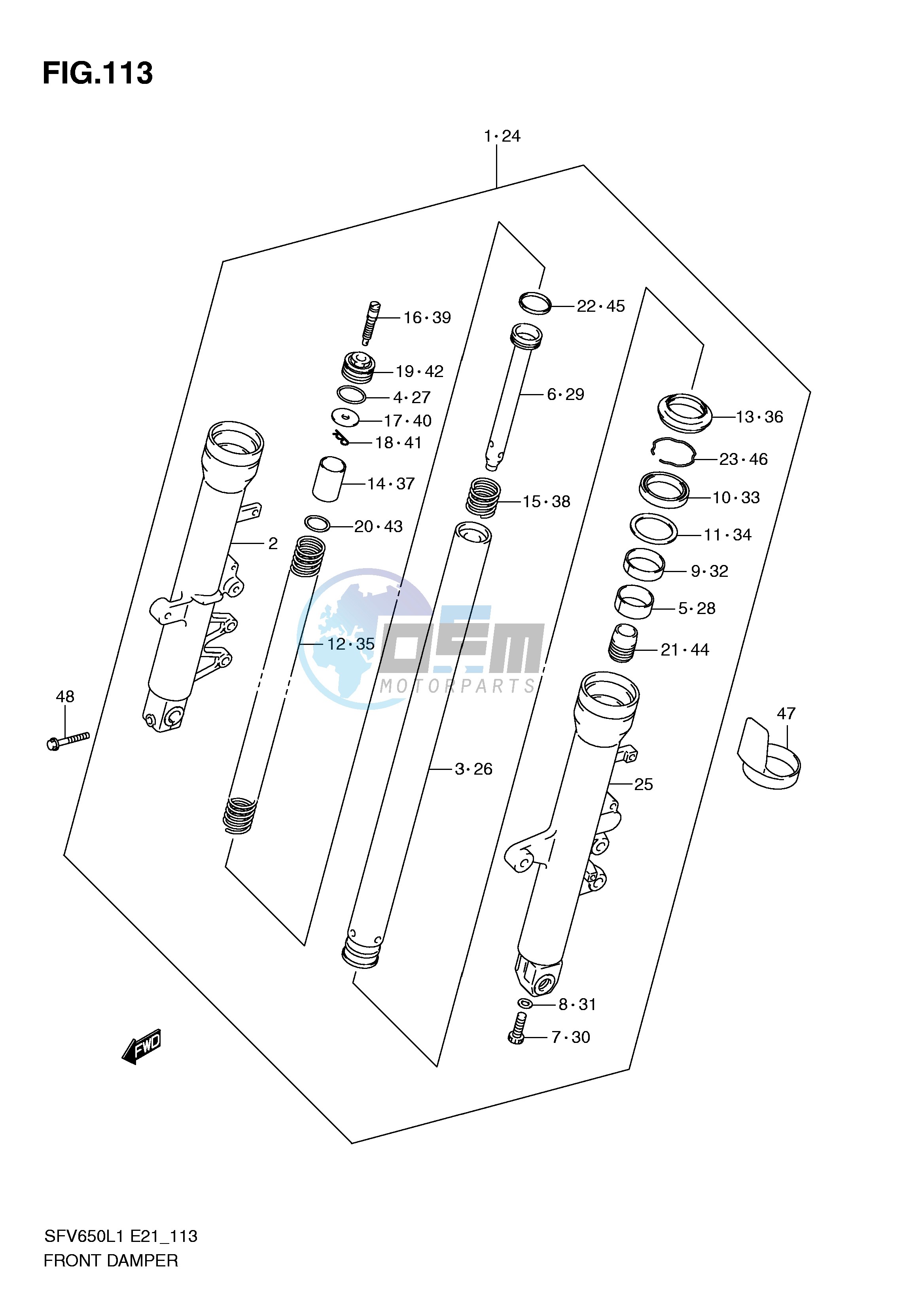 FRONT DAMPER (SFV650UL1 E24)