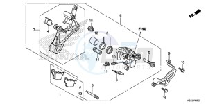 CRF150RD CRF150R Europe Direct - (ED) drawing REAR BRAKE CALIPER