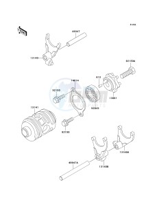 KDX 220 A [KDX220R] (A10-A12) [KDX220R] drawing GEAR CHANGE DRUM_SHIFT FORK-- S- -