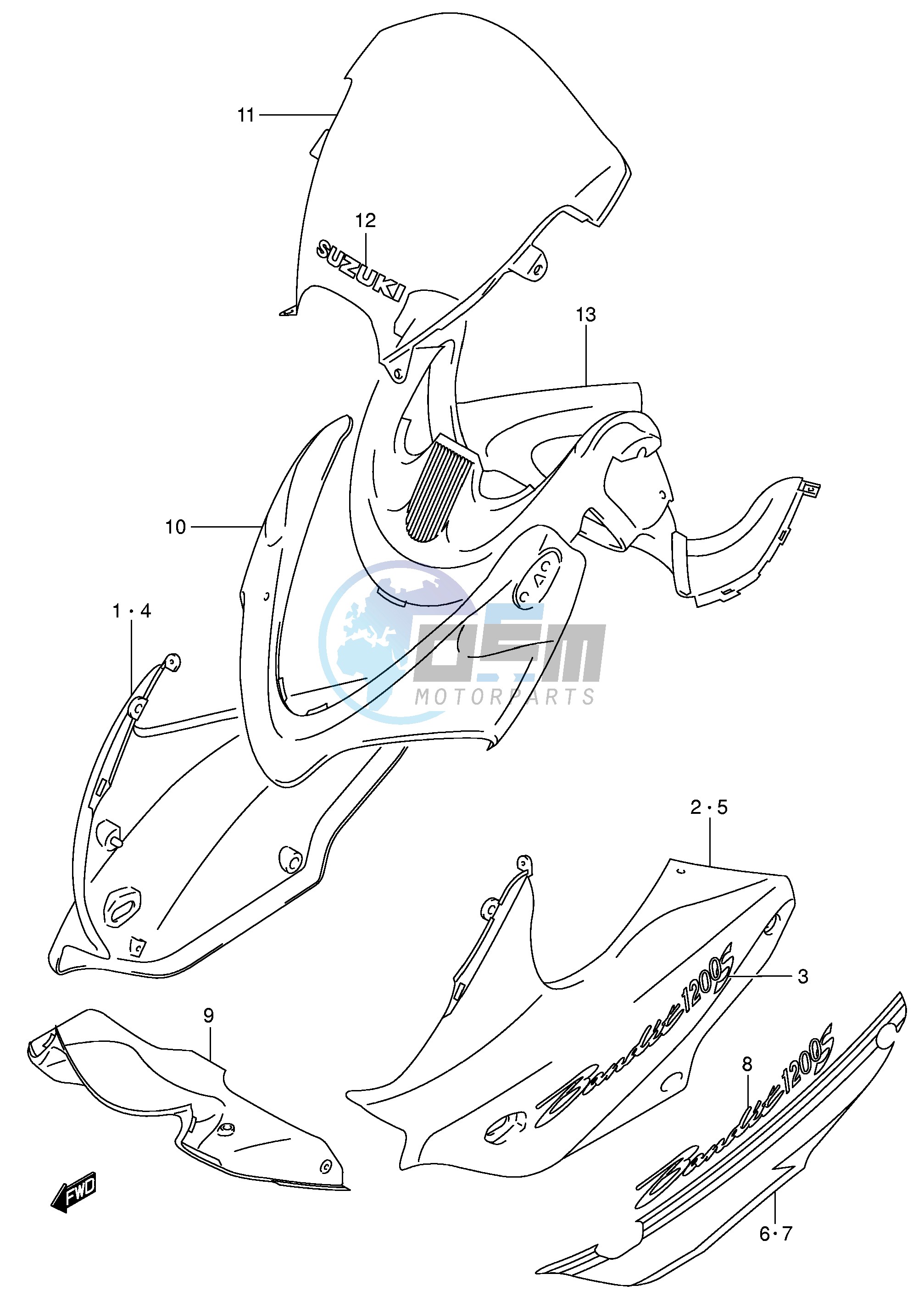 COWLING BODY (GSF1200SK5 SZK5)