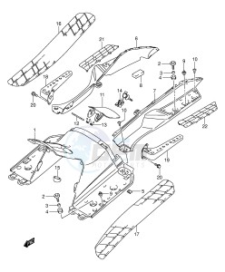 AN400 (E2) Burgman drawing REAR LEG SHIELD (MODEL K1 K2)