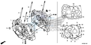 TRX420FM2E TRX420 Europe Direct - (ED) drawing CRANKCASE (TRX420FE1/FM1/FM2/TE1/TM1)