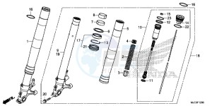 CBR600RRD CBR600RR UK - (E) drawing FRONT FORK