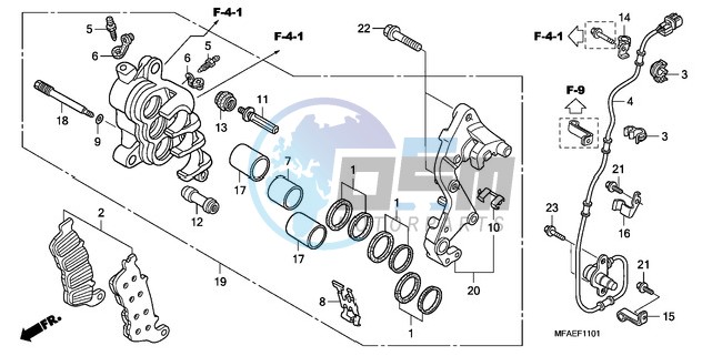 R. FRONT BRAKE CALIPER (CBF1000A/T/S)