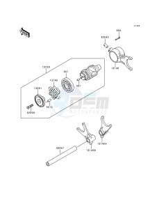 VN 1500 L [VULCAN 1500 NOMAD FI] (L1) [VULCAN 1500 NOMAD FI] drawing GEAR CHANGE DRUM_SHIFT FORK-- S- -