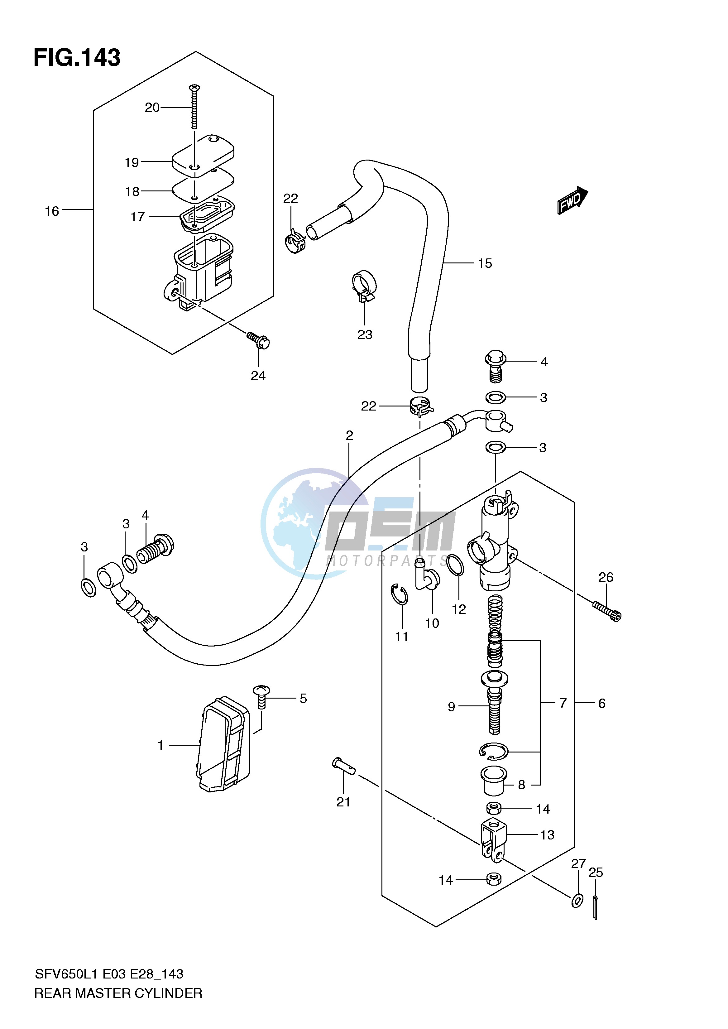 REAR MASTER CYLINDER (SFV650L1 E28)